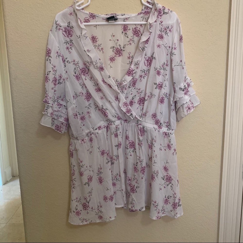 Torrid size two flower blouse